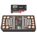Battery Organizer Storage Case with Tester, Stores & Protects Up to 136 Batteries, Holds AAA AA C D 9V Button Cell with Clear Locking Lid for Home & Garage (Holds 136 Batteries)