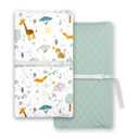 TotChill Light Quilted Changing Pad Cover 2 Pack, Soft Fitted Changing Table Covers for Baby Boys and Girls, Safari Animal