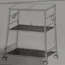 ThreeHio Rolling Kitchen Microwave Cart, 3 Tier Microwave Table Stand with Storage, Kitchen Utility Cart on Lockable Wheels, Small Coffee Cart Shelf Rack Organizer for Living Room Office, Balcony