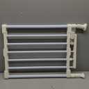 Maerd Short Dog Gates for Doorways,Dog Gate to Step Over,Retractable Puppy Gate for Stairs Indoor with Door,15.7Inch Doggy Gate,Black and White Pet GATE (White, 29''-38'' W, 15.7' H)