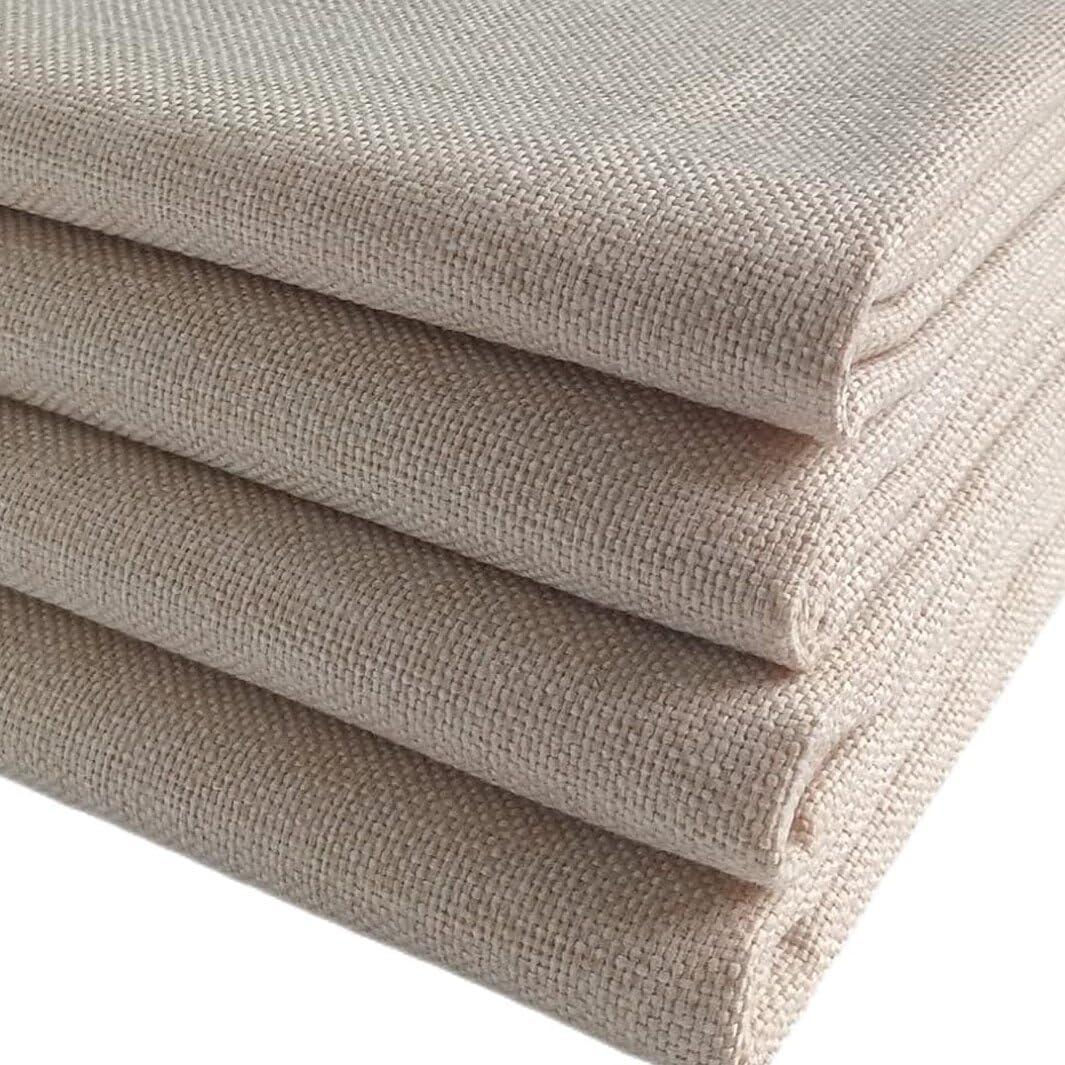 TinaKim Canvas Upholstery Fabric, Faux Linen Type Cloth Material,for Couch Chair Seat Repair (Beige 3, 2 Yard (57x 72 Inch))