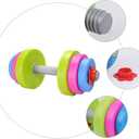 Kids Workout Dumbbell Weights Set - Toddler Toy Gym Equipment for Pretend Play Lifting, Exercise & Fitness - Adjustable Fill with Sand or Water