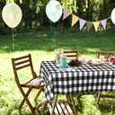 Moukeren Black Gingham Checkered Plastic Tablecloth 2 Roll 54 in x 132 ft (Totally) Black and White Disposable Table Cover Cut to Size Rectangle Round Tablecloth for Party Birth Picnic Out  2Pack