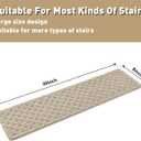PURE ERA Carpet Stair Treads Tape Free Non Slip Indoor Stair Carpet Stair Protectors Pet-Friendly Non-Slip Skid Resistant Washable Reusable 8" x 30"(14 Pieces,Cream Gray Mini-Diamond Trellis)