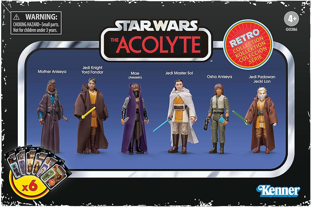 STAR WARS Retro Collection The Acolyte Multipack, 3.75 Inch Collectible Action Figure 6-Pack