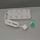 TESSAN Power Strip Surge Protector, Flat Plug Extension Cord with 8 Outlets 3 USB Charger(1 USB C), 1080 Joules Protection, Wall Mountable Charging Station for Home Office School Dorm Room Essentials (Gray)