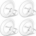 PumpMom-us 19mm and 21mm Oval Flanges Compatible with Medela Breast Pump Parts, Replace Nipple Shields for Pump in Style PersonalFit Flex, Freestyle Flex and Swing Maxi Connector (19mm + 21mm)