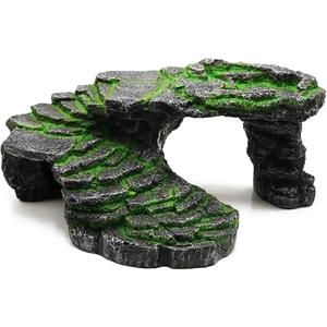 Mipukbay Reptiles Basking Platform Climbing Ramp Habitat, Turtle Habitat Reptiles Dock Resting Stone, Aquarium Ornament Rock for Lizard, Frogs, Newts (Large)