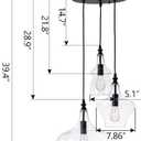 TOCHIC Glass Pendant Chandelier for Dining Room, Hanging Modern Cluster Globe Pendant Lighting Bedroom, 3 Lights Barn Ceiling Kitchen Island Light for Foyer, Hallway