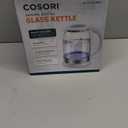 Cosori Electric Kettle, No Plastic Filter & Spout, Tea Kettle & Hot Water Boiler For Coffee & Tea, Water Heater & Teapot, Automatic Shut Off, Borosilicate glass, White, 1.7L/1500W (1.8 Quarts)