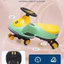 12V 2-in-1 Kids Electric Wiggle Car Ride On – Pedal & Swing Function – 360° Steering, Flashing Wheels, Music, Anti-Rollover, Rechargeable, High Weight Capacity – Indoor Outdoor Toy – Green
