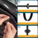 Lounsweer 200 Pcs Nylon Universal Cable Tie Buckle Zip Tie Clips Self Locking with Pin Button Bumper Retainer Fender Liner Door Panel Fastener Automotive Rivet Push Mount for Car Repair Home Use