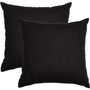 Cotton Throw Pillow Covers Black 24"x24" Set of 2 Decoration Gifts Zippered Throw Pillow Covers for Couch Sofa and Living Room - Outdoor & Indoor Square Pillow Cases -(Covers Only)