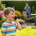 Toy Phone for Kids 2 Pack, Rechargeable Two-Way Voice Walkie Talkie Phones, One-Button Talk, Clear Sound, Screen-Free Pretend Toys with Fun Stickers for Boys Girls Indoor Outdoor Play