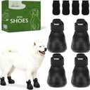 EXPAWLORER Dog Shoes for Small Medium Large Dogs, Waterproof Non-Slip Dog Snow Booties for Winter with Socks, Easy On & Off Pet Boots & Paw Protectors, Easy-Clean for Beach Outdoor Rain (Black L)
