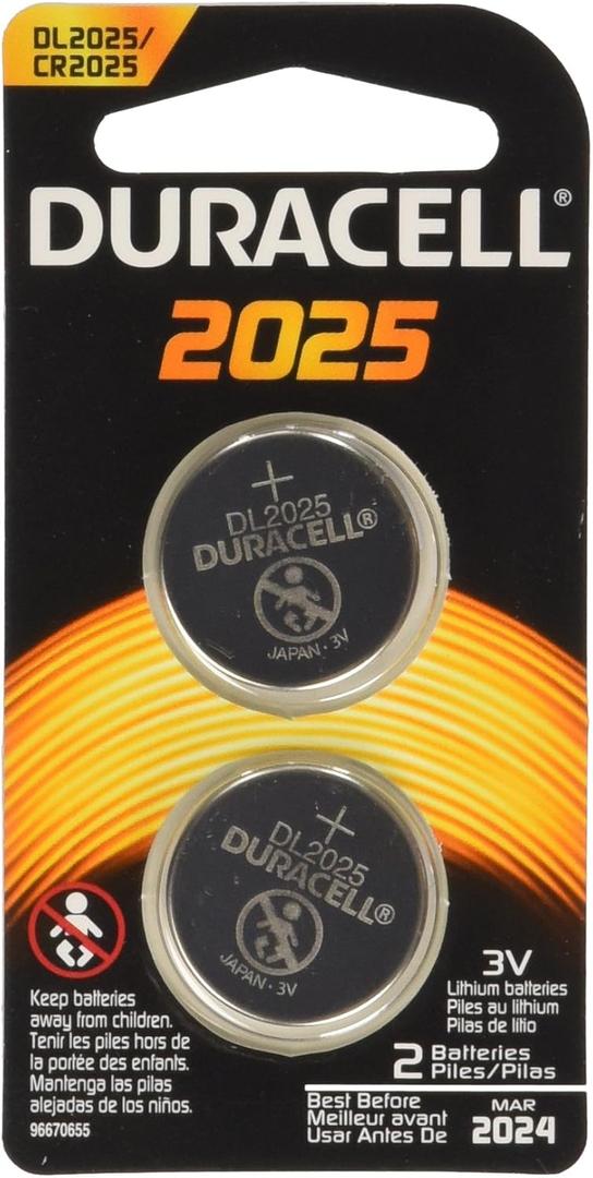 Duracell 2025 Coin Button Batteries, 2 Count (Pack of 4)