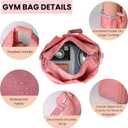 Yoga Bags for Women with Yoga Mat Bags Carrier Carryall Polyester Tote Bag for Pilates Shoulder for Travel Office Beach Workout (Pink)