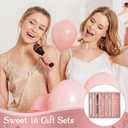 Feifeiya 25 Sets Sweet 16th Birthday Party Favors for Guests, Include Sweet Sixteen Glitter Ballpoint Pens with Thank You Cards, Thank You for Coming to My 16 Years Birthday Party Supplies (Classic)