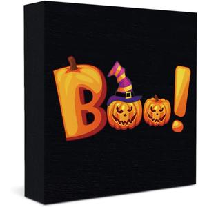 2 x Boo Decor Halloween Decorations Halloween Decor Lighted Pumpkin Decor Halloween Decor Halloween Table Decor Halloween Kitchen Decor Halloween Decorations for Home Office 5 X 5 Inch