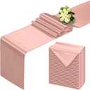 Rose Gold Table Runner 12x108 Inch - 24 Pack Satin Table Runners, Smooth Table Runner for Party Wedding Banquets Birthday