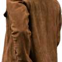 Isaac & David Chicago Vintage Trucker Suede Leather Jacket Men - Denim Biker Cafe Racer Causal Jacket Western Cowboy (US, Alpha, 4X-Large, Regular, Regular, Dusty)