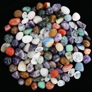 3.5lb Mixed Large Tumbled Crystal Stones Bulk,1-1.3, Approx 110 Pcs - Natural Assorted Polished Healing Crystals for Decoration, Healing, Rock Collecting, Cabbing, Wire Wrapping, Wicca & Reiki (Cold Color)