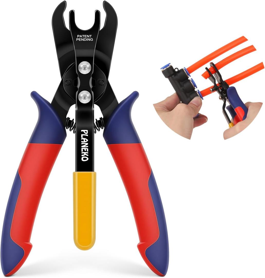 PLANEKO Air Line Pliers Push to Connect Fitting Disconnect Tool for 3/8" 1/2" Pneumatic Hose Quick Connect Fittings Removing Air Line Removal Tool Hose Release Pliers for 10mm 12mm Push Fit Connector
