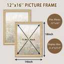 12x16 Vintage Picture Frames Set of 2, Ornate Champagne Silver Photo Frame with Warm Light Gold Tone, Antique Frame for Wall and Tabletop Decor, Retro Home Decoration & Gift, 2 Pack