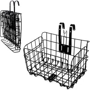 Hamiledyi Folding Bike Basket,Lift-Off Front Bike Basket with Handles Easy Installation Rear Cargo Rack - Rust Proof Bicycle Bag for Mountain Bike Accessories