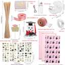 Graduation Money Bouquet Kit 2026,DIY Flower Bouquet 6 Sheet,Graduation Gift with Bear Flower Wrapping Paper for Grad Friends College Ceremony(Pink)