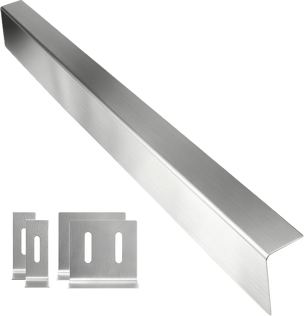 30" Slide-In Range Rear Filler Kit, Adjustable Stainless Steel Stove Gap Cover (1" or 2.25"), Easy-Install Backguard Trim for 30" Ranges, Heat-Resistant 304 Stainless Steel Gap Filler, Silver