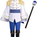 ODIZLI Prince Charming Costume Kids Boys Halloween Carnival Dress Up Fancy Cosplay Suits(Size 120)