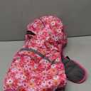 Doglay Dog Coat, Waterproof Dog Jacket Pet Winter Coat for Cold Weather with Thicken Furry Collar, Reflective Puppy Winter Jacket Warm Fleece Lining for Pets, 2XL (Chest: 27.56-38.58", Back: 23.62"), Pink Flower