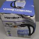 Hamilton Beach Glass Electric Tea Kettle, Water Boiler & Heater, 1 Liter, 1500 Watts for Fast Boiling, BPA Free, Cordless Serving, Auto-Shutoff & Boil-Dry Protection, Soft Blue LED (40930)