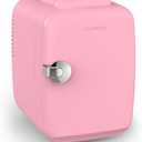 CROWNFUL Mini Fridge, 4 Liter/6 Can Portable Cooler and Warmer Personal Refrigerator for Skin Care, Cosmetics, Beverage, Food,Great for Bedroom, Office, Car, Dorm, ETL Listed (Pink)