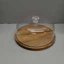 Cake Stand with Lid, Acacia Wood 12in Round Cake Holder, 2-in-1 Dessert Table Display Set & Charcuterie Board for Cheese, Chips & Dips, Nachos, Fruit Platter, Large Acrylic Cake Dome Cover