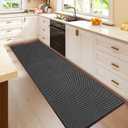 YDKGL 2x6 ft Kitchen Runner Rug Mat Non Slip Boho Woven Hallway Runner Washable, Soft Long Entryway Laundry Hall Floor Runners Rugs Carpet for Indoor Backdoor Bedroom Kitchen Living Room, Black