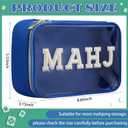 Empty Mahjong Tile Bag American PVC Clear Mahjong Case Size 166 Waterproof Zippered Storage Tile Holder Rack Bag for Game Lover Gift Travel, Case Only (Navy Blue,Mahj)