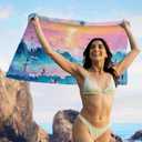 fZSZSD Coastal Surfing Beach Towels Oversized 30x60 Inch, Gifts for Surfers Beach Lovers