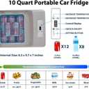 Alpicool C9PT Portable Car Freezer Cooler, 12 Volt Car Refrigerator, 10 Quart Fast Cooling, with 12/24V DC and 100-240V AC for Outdoor, Camping, RV, Truck (Black&Grey), 10qt