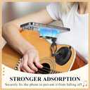 Guitar Phone Holder Mount with Vacuum Suction, Guitar Bass Accessories Gifts for Players Lovers, 360 Rotatable Phone Mount, Hands-free Holder for Watching, No Residue, Compatible All Phones