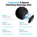 Upgraded 5-Gear Vibrating Massage Ball, Rechargable Massage Vibrating Ball for Fitness, Training, Therapy and Relaxation (Black)