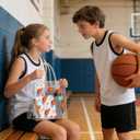 Falueqg Basketball Clear Gift Bags - 20Pcs March Basketball Madness Clear PVC Goodie Candy Treat Bags with Handle Sport Themed Handbag for Indoor Outdoor Team Game Sports Theme Activities Supplies