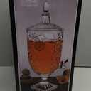 1.3 Gallon Glass Drink Dispenser, Glass Beverage Dispenser with Spigot for Party Bar Wedding, Crystal Collection Jug, Wide Mouth with Lid, Iced Beverage Dispensers (1.3gal colorful)