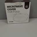 Microwave Food Cover, 12 Inch Microwave Splatter Cover with Water Steamer and Integrated Handle, White Clear Splatter Guard Microwave Cover for Food, Microwave Lid Gifts for Mom