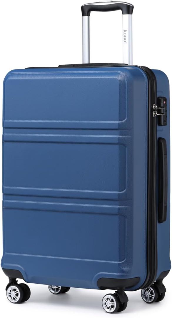 Kono 20'' Carry on Luggage Lightweight with Spinner Wheel TSA Lock Hardside Luggage Airline Approved Carry on Suitcase Navy