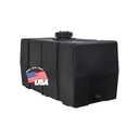 RomoTech 82123915 50 Gallon Water Tank - Horizontal Square, Poly Tank for Non-Flammable Liquids, UV-Resistant Storage with Molded Gallon/Liter Marks, 3/4" NPT Outlet, Made in USA, Black