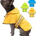 Weesiber Dog Raincoat, Adjustable Waterproof Dog Rain Jacket Poncho with Reflective Strip and Leash Hole, Lightweight Pet Rain Coat for Small to X-Large Dogs (S, Yellow)