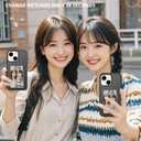 Smart Ink Phone Case,Compatible with iPhone 14 Promax,Custom Image Display AI Cell Phone Case,Electronic Ink Phone Case,Anti-Drop Silicone DIY Phone Case,Gray