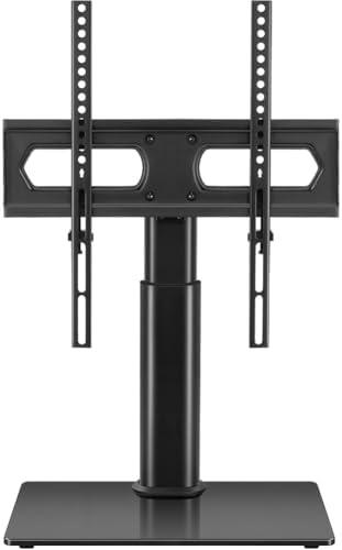FURWOO Height Adjustable Universal TV Stand for 27 to 65 inch LCD LEiD TVs Swivel Table top TV Stands with Tempered Glass Base Vesa 400x400mm